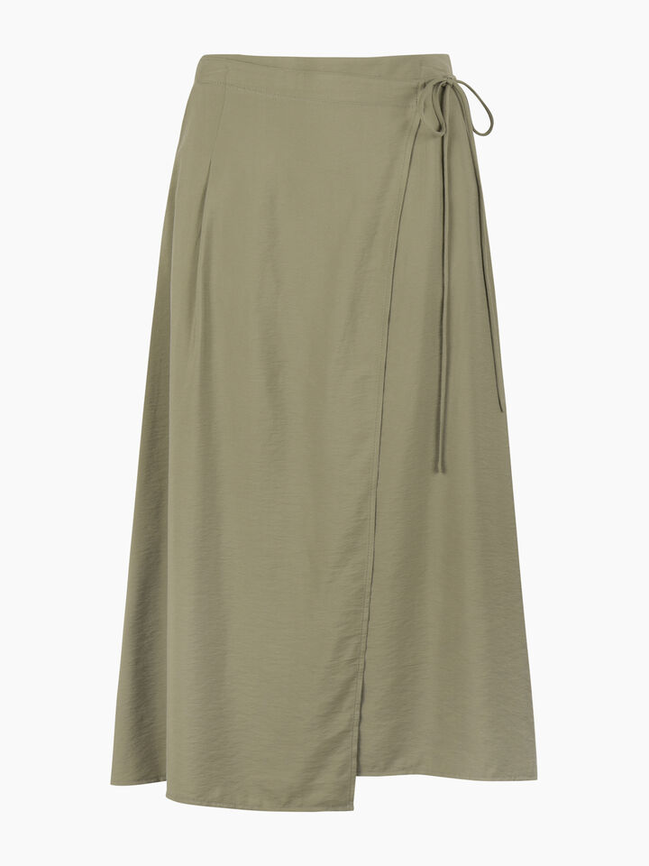 Khaki wrap skirt - null - Military Green | Sisley K image number 1